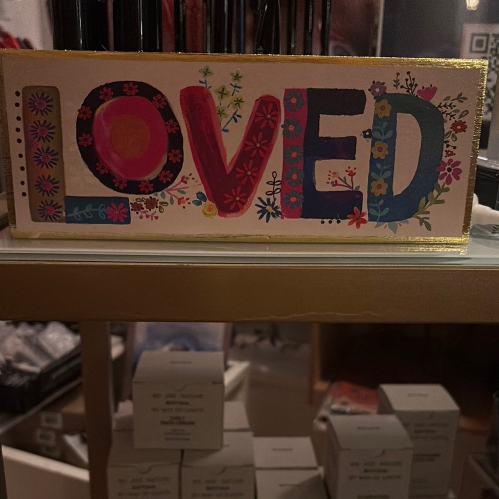 COPY - Natural Life Colorful 'Loved' Sign
